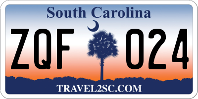SC license plate ZQF024