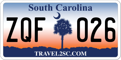 SC license plate ZQF026