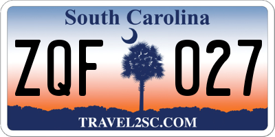 SC license plate ZQF027