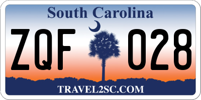 SC license plate ZQF028