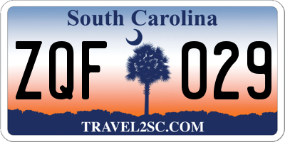 SC license plate ZQF029