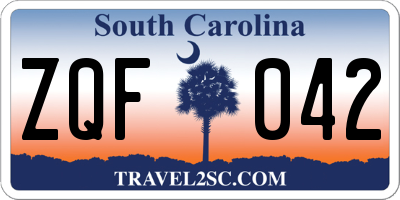 SC license plate ZQF042