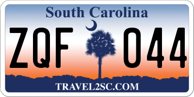 SC license plate ZQF044