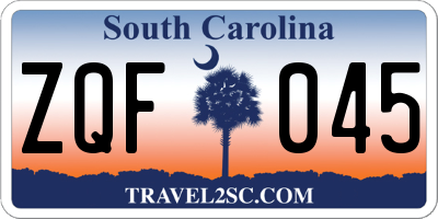 SC license plate ZQF045