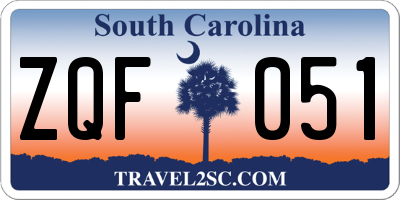 SC license plate ZQF051