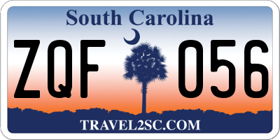 SC license plate ZQF056