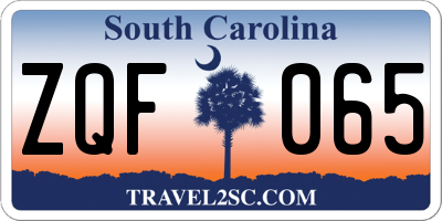 SC license plate ZQF065