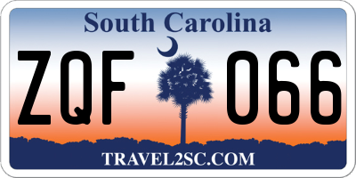 SC license plate ZQF066