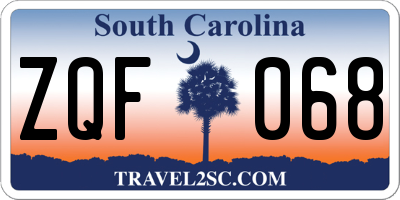 SC license plate ZQF068
