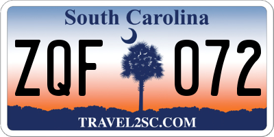SC license plate ZQF072