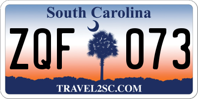 SC license plate ZQF073