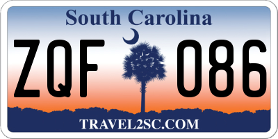 SC license plate ZQF086
