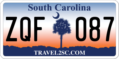 SC license plate ZQF087