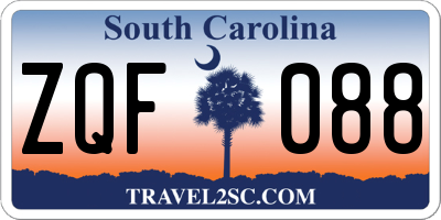 SC license plate ZQF088