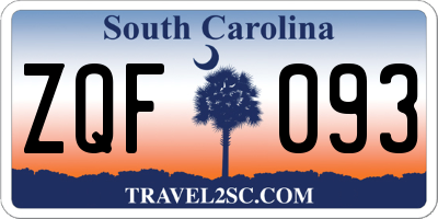 SC license plate ZQF093
