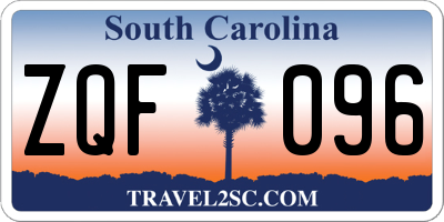 SC license plate ZQF096