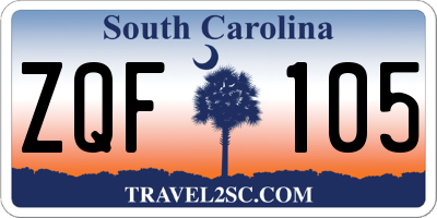 SC license plate ZQF105