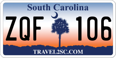 SC license plate ZQF106