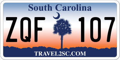SC license plate ZQF107