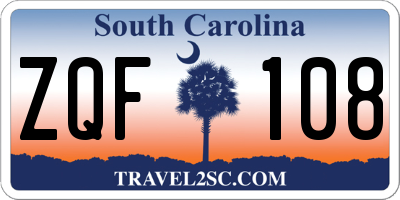 SC license plate ZQF108