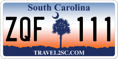 SC license plate ZQF111