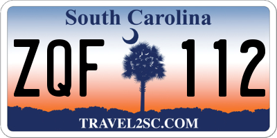 SC license plate ZQF112