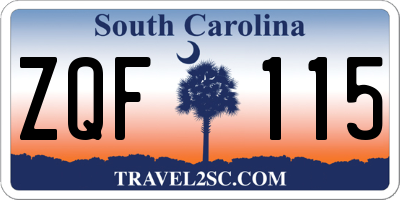 SC license plate ZQF115