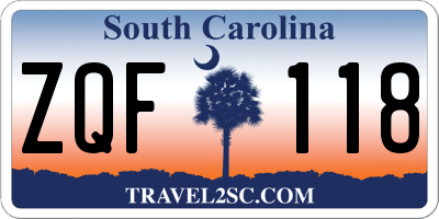 SC license plate ZQF118