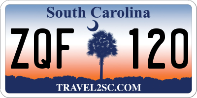 SC license plate ZQF120