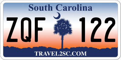 SC license plate ZQF122
