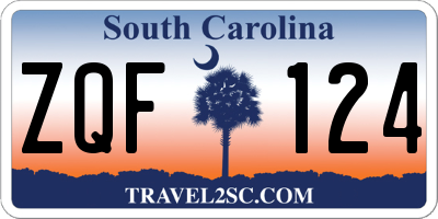 SC license plate ZQF124