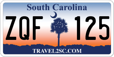 SC license plate ZQF125