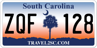 SC license plate ZQF128