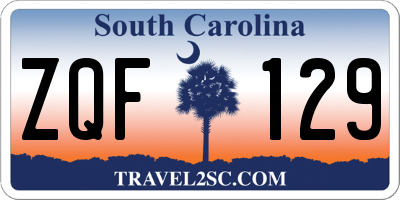 SC license plate ZQF129