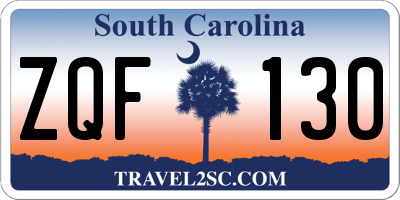 SC license plate ZQF130