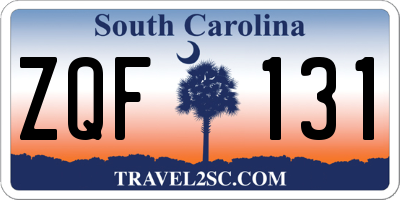 SC license plate ZQF131