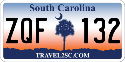 SC license plate ZQF132