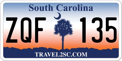 SC license plate ZQF135