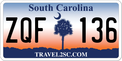 SC license plate ZQF136