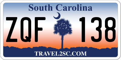 SC license plate ZQF138