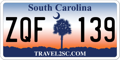 SC license plate ZQF139