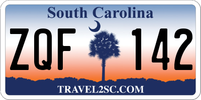 SC license plate ZQF142