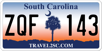 SC license plate ZQF143