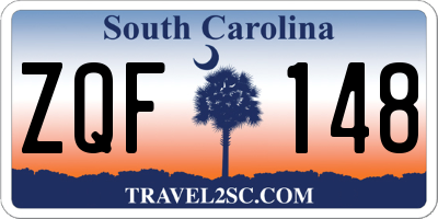 SC license plate ZQF148