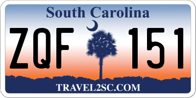 SC license plate ZQF151