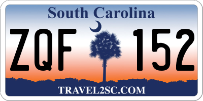 SC license plate ZQF152