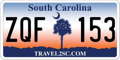 SC license plate ZQF153