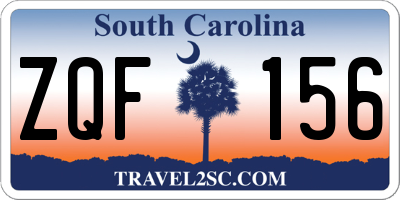 SC license plate ZQF156
