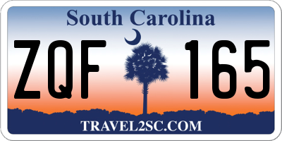 SC license plate ZQF165