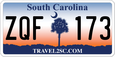 SC license plate ZQF173